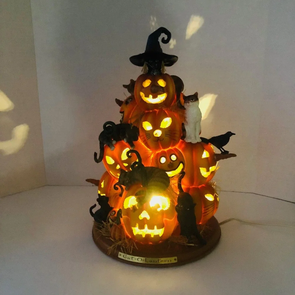 VTG Halloween Cat-O-Lantern Blow Mold Charles Wysocki Numbered Kitty Kitten Mice